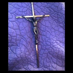 Vintage 1980s Brass Wall Crucifix